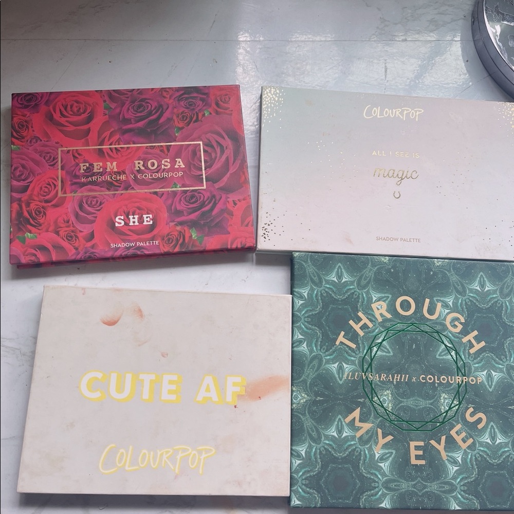 Four Colourpop eyeshadow palettes set